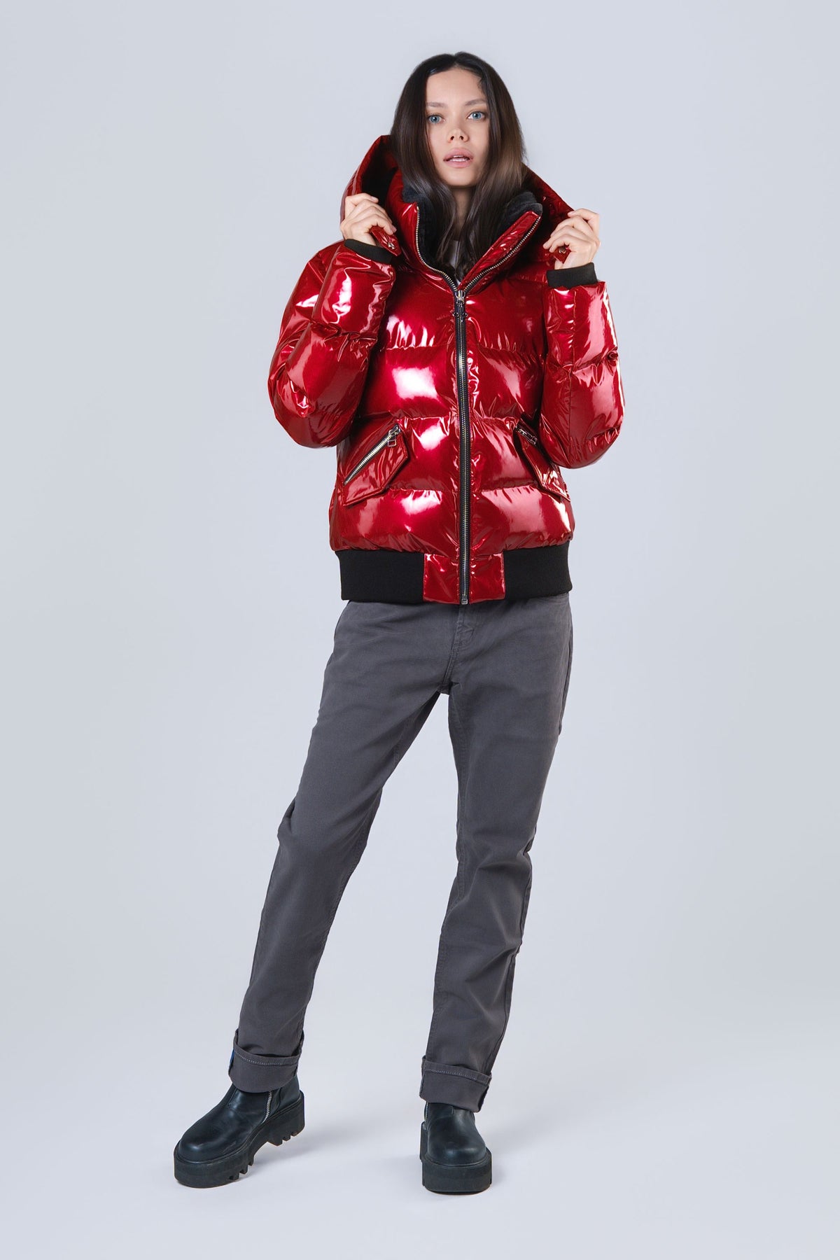 Women's Woody Bomber Jacket - Glossy Red