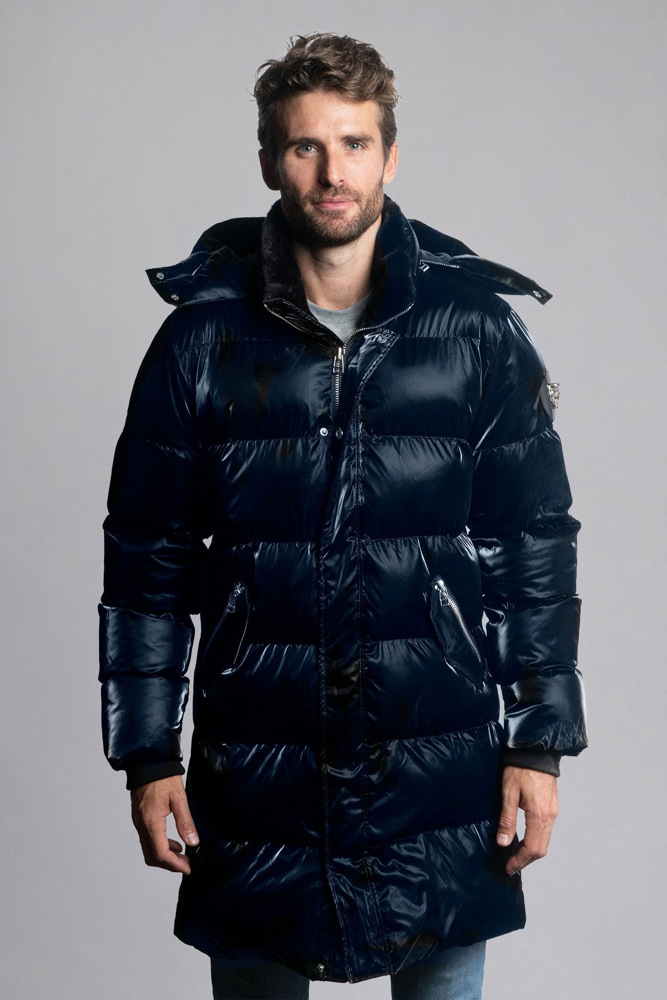 Women's Long Coats Canada | Navy Blue Bomber Jacket Men