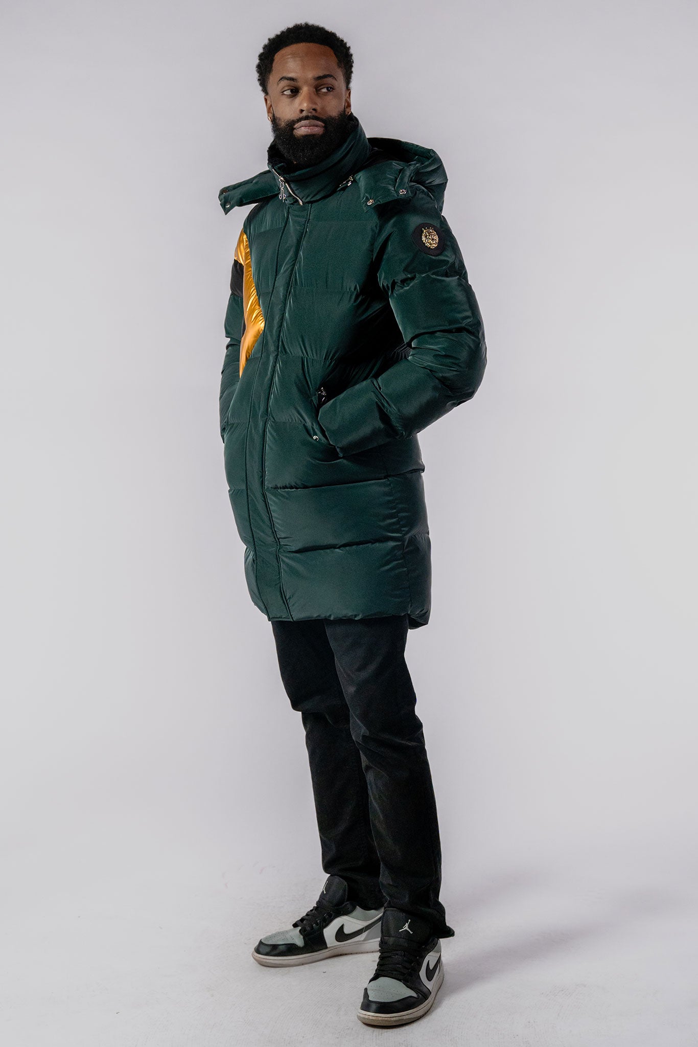 Men&#39;s Penguin Long Coat - Jamaica Special Edition - Green Diamond