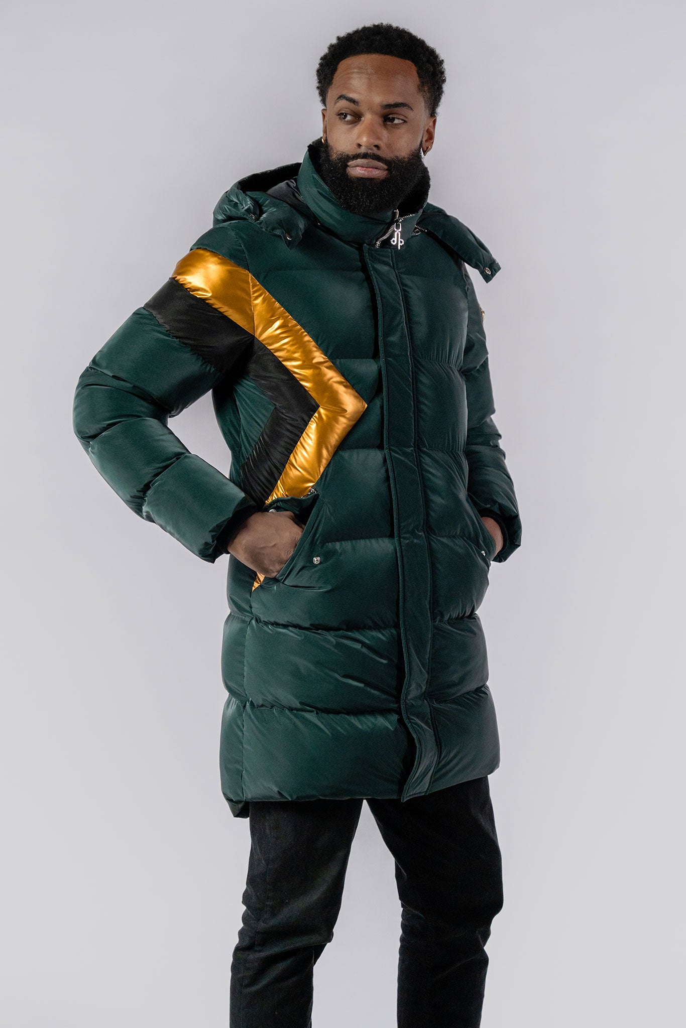 Men&#39;s Penguin Long Coat - Jamaica Special Edition - Green Diamond