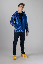 Load image into Gallery viewer, Woodpecker Men&#39;s Wind Shell coat. High-end Canadian designer activewear coat for men in &quot;Flash Blue&quot; colour. Woodpecker coat designed in Canada. Moose Knuckles, Canada Goose, Mackage, Montcler, Will Poho, Willbird, Nic Bayley
