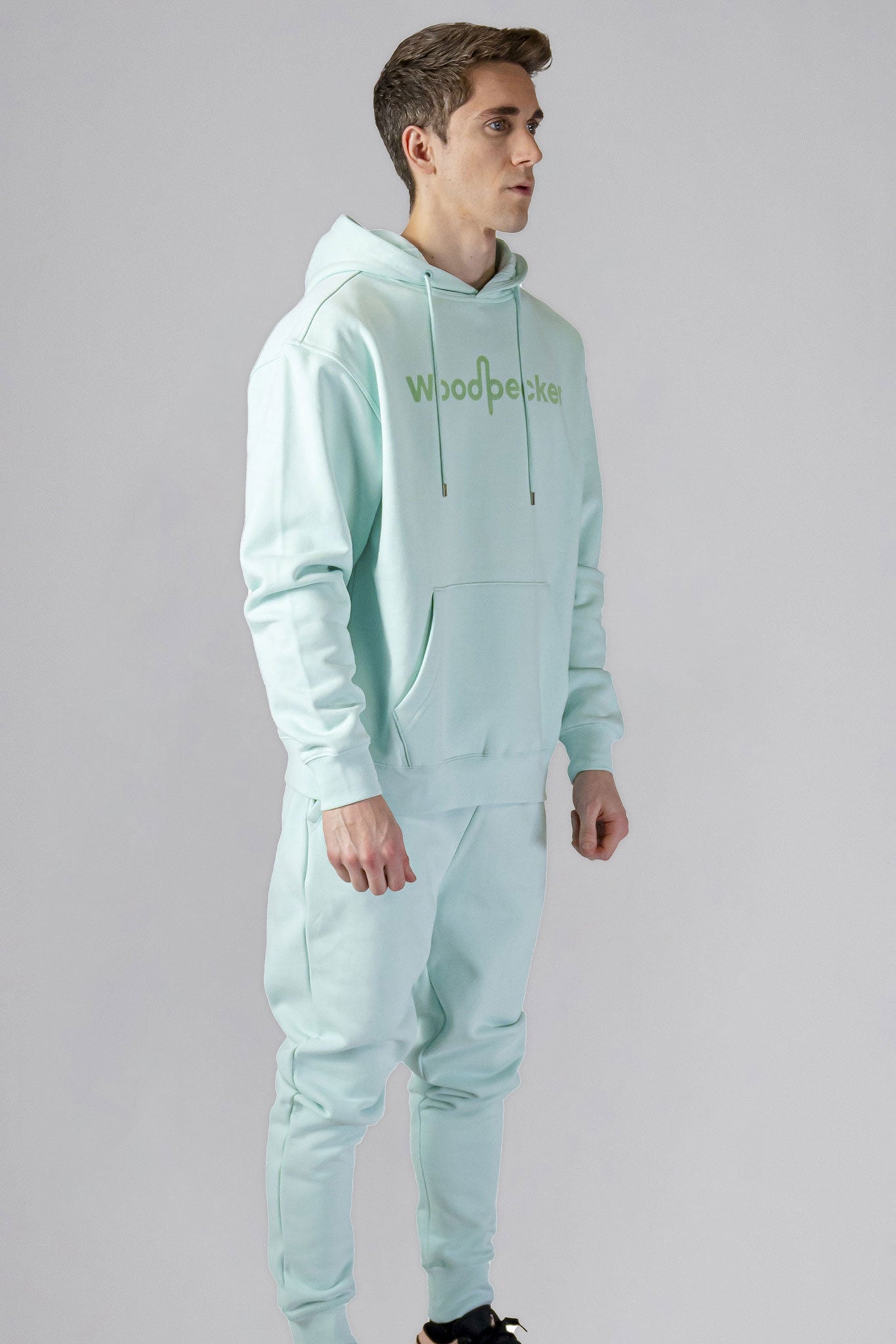 Woodpecker Unisex Cotton Sweatsuit, Mint Colour, Woodpecker, Coat, Moose, Knuckles, Canada, Goose, Mackage, Montcler, Will, Poho, Willbird, Nic, Bayley. Super cozy casual for home or activewear.