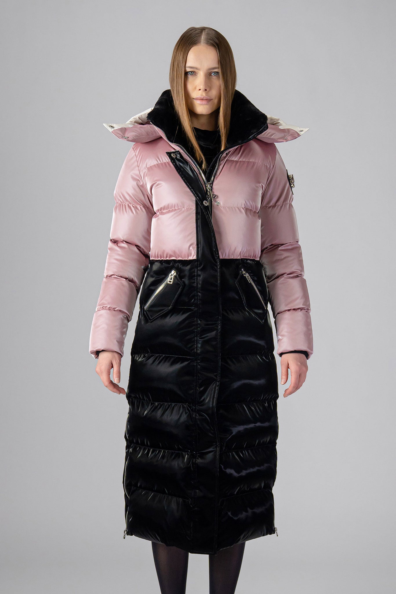 Women's Bird of Paradise Coat in Arctic Rose/all Wet Black