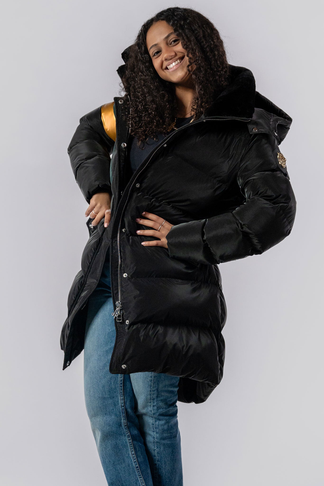 Women&#39;s Penguin Long Coat  - Jamaica Special Edition -  Black Diamond