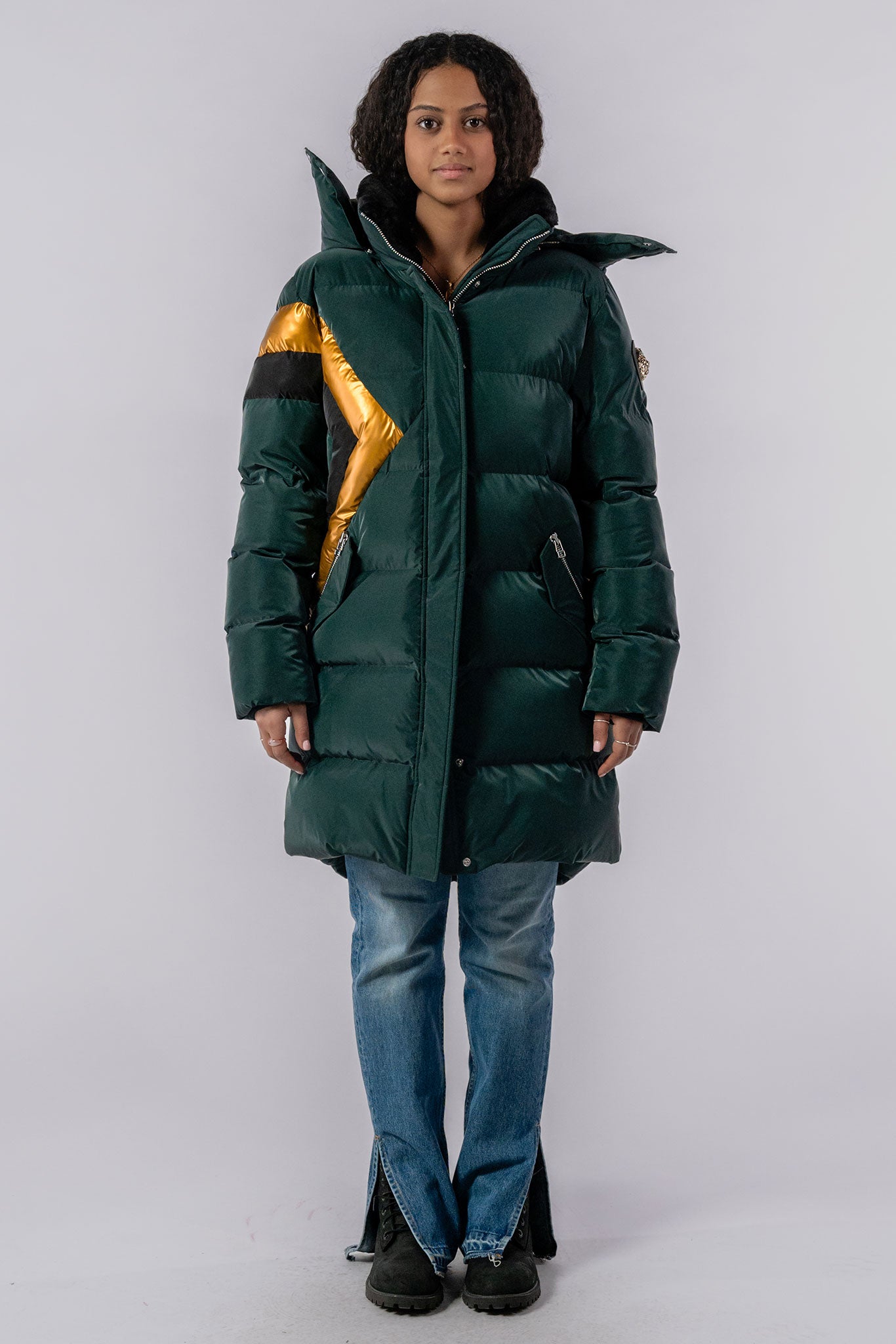 Womens Green Penguin Long Coat