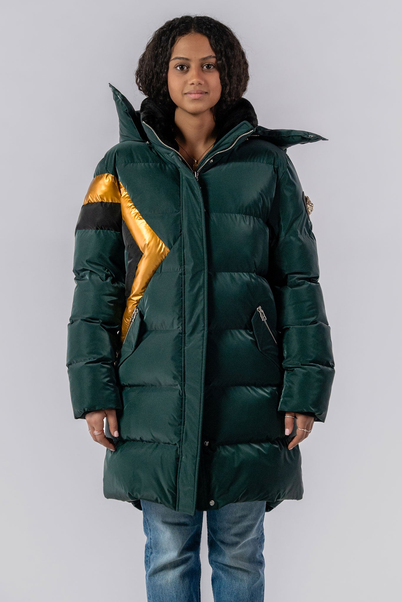 Women&#39;s Penguin Long Coat  - Jamaica Special Edition -  Green Diamond