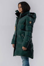 Load image into Gallery viewer, Women&#39;s Penguin Long Coat  - Jamaica Special Edition -  Green Diamond
