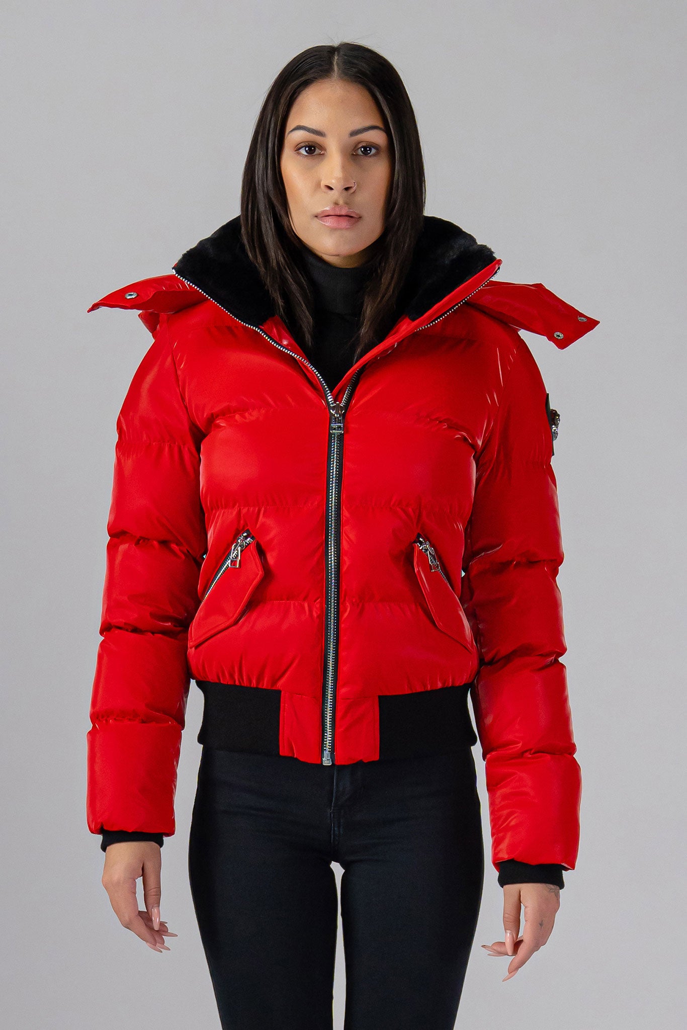 Women s Short Length Winter Coats Women s Short Jackets Tagged color all wet red Woodpecker Int