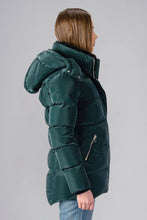 Load image into Gallery viewer, Woodpecker Women&#39;s Bumnester Winter coat. High-end Canadian designer winter coat for women in shiny &quot;Green Diamond&quot; colour. Woodpecker cruelty-free winter coat designed in Canada. Women&#39;s heavy weight medium length premium designer jacket for winter. Superior quality warm winter coat for women. Moose Knuckles, Canada Goose, Mackage, Montcler, Will Poho, Willbird, Nic Bayley. Extra warm. Shiny parka. Stylish winter jacket. Designer winter coat.
