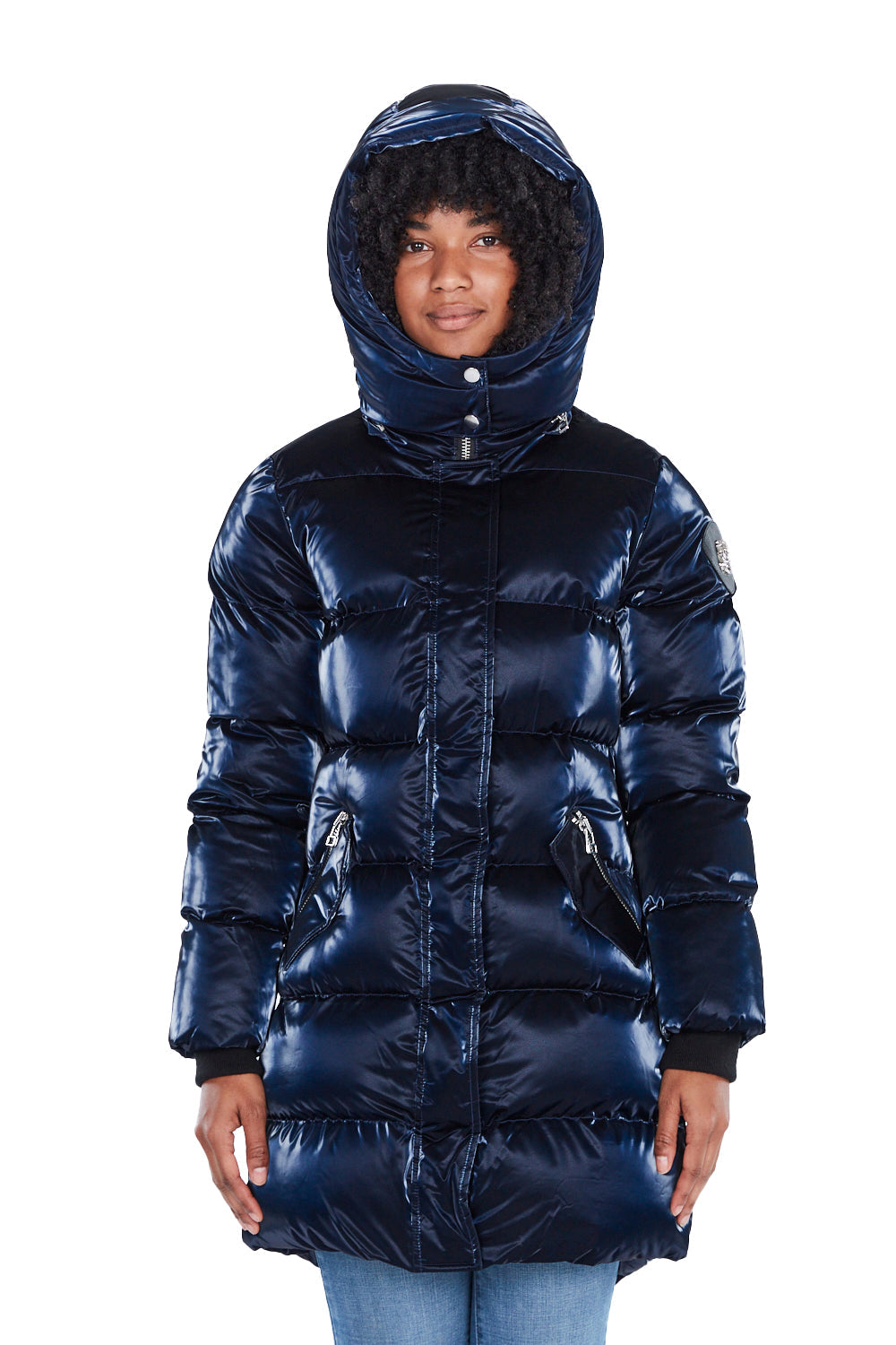 Designer women's long down jacket best sale