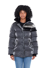 Load image into Gallery viewer, Woodpecker Women&#39;s Bumnester Winter coat. High-end Canadian designer winter coat for women in shiny &quot;Magnum&quot; Grey colour. Woodpecker cruelty-free winter coat designed in Canada. Women&#39;s heavy weight medium length premium designer jacket for winter. Superior quality warm winter coat for women. Moose Knuckles, Canada Goose, Mackage, Montcler, Will Poho, Willbird, Nic Bayley. Extra warm. Shiny parka. Stylish winter jacket. Designer winter coat.

